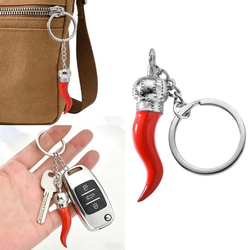 Pack of 4 Ergonomic Pepper Keychain Pepper Key Pendant Alloy Texture Suitable for Girls Woman Fashion Lover Present