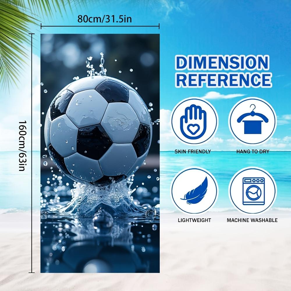1 Stück Fußball-Mikrofaser-Badetuch - Leicht Schnelltrocknend Weich Geeignet für Fitnessstudio, Strand, Urlaub - Zeitgenössisch Geometrisch