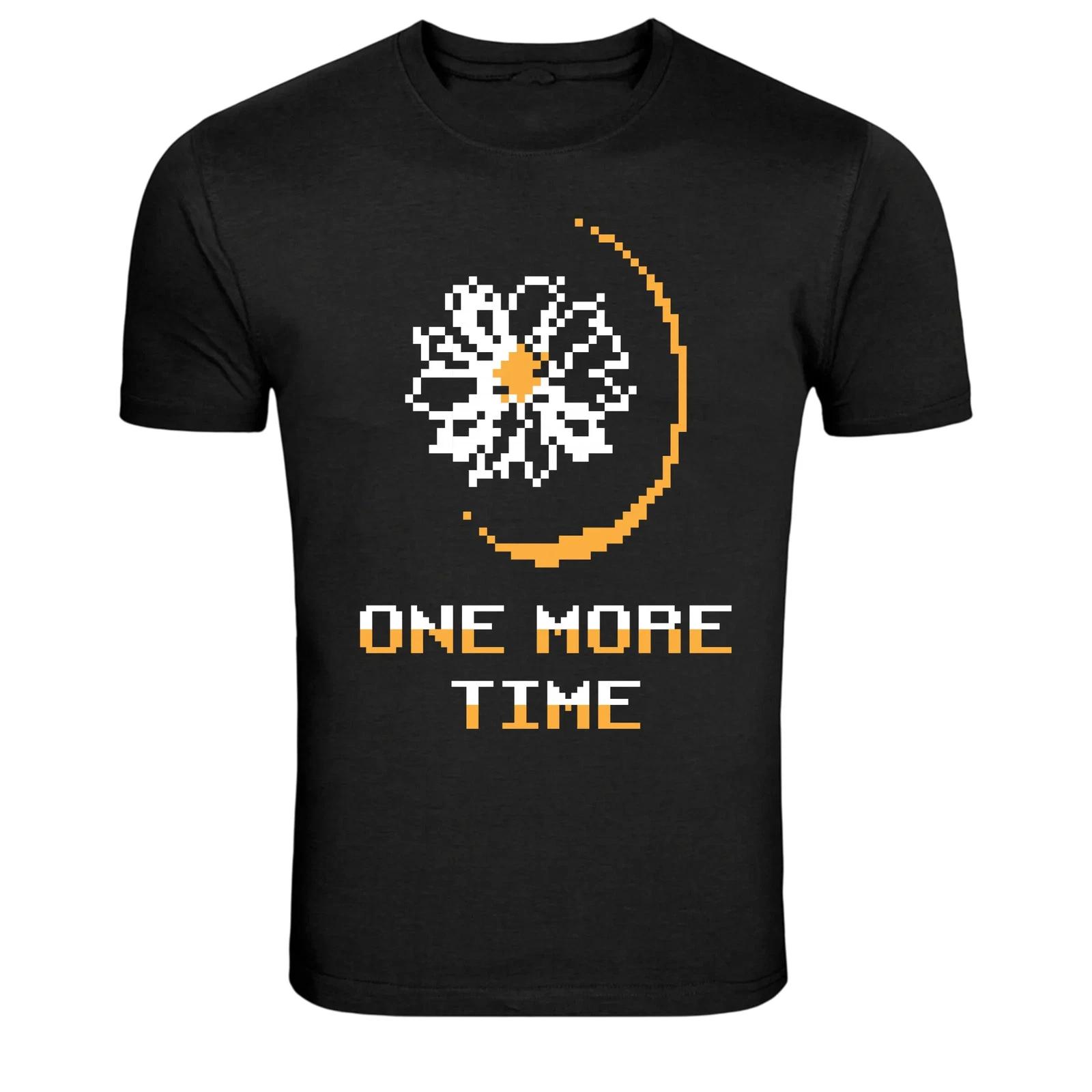 One More Time Pixel Daisy Retro Graphic T-Shirt M