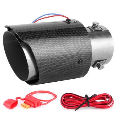 Rura wydechowa, tłumik, końcówka LED, zamiennik wlotu 63 mm, wylot 90 mm, niebieskie światło