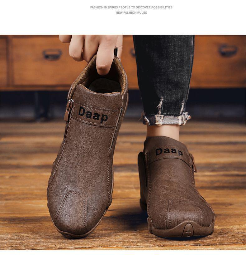 2025 New Men's High-Top Casual Work & Hiking Shoes - Trendy, Versatile Outdoor Footwear for Autumn