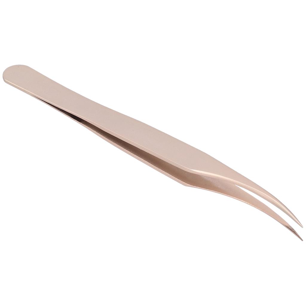 False Eyelashes Grafting Tweezers Fine Tip Stainless Steel Eyelash Extension Tool Tweezers(Gold