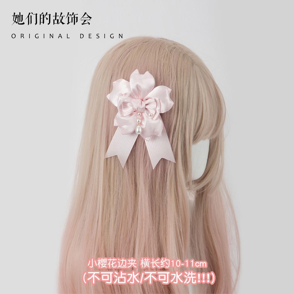 Bow Lace Headband Hair Clip Headband Kc Flat Hat Pink Lolita Hair Accessories Hairpin