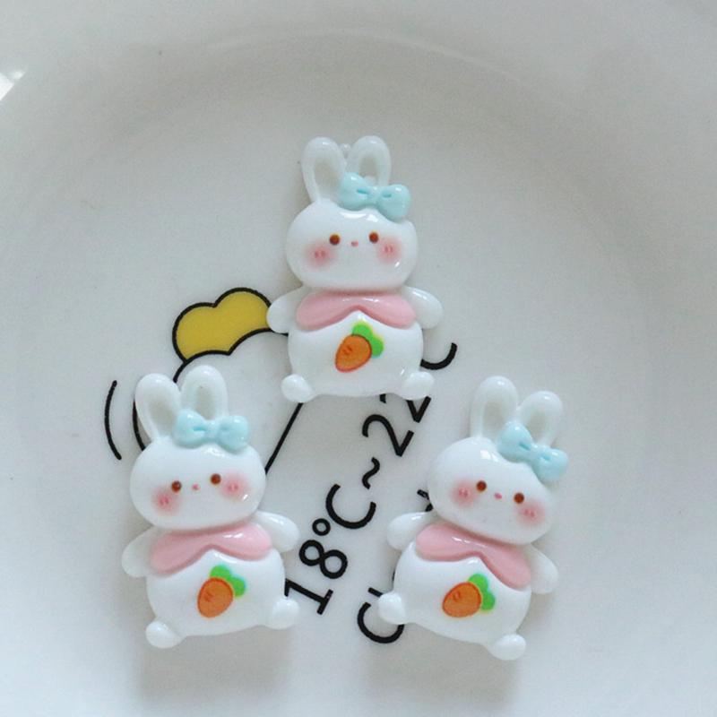 10 Pcs New Fashion Cute Cartoon Rabbit, Girl, Little Bear Resin Scrapbook Diy Jewelry Wedding Hairpin Decorate Accessories A84