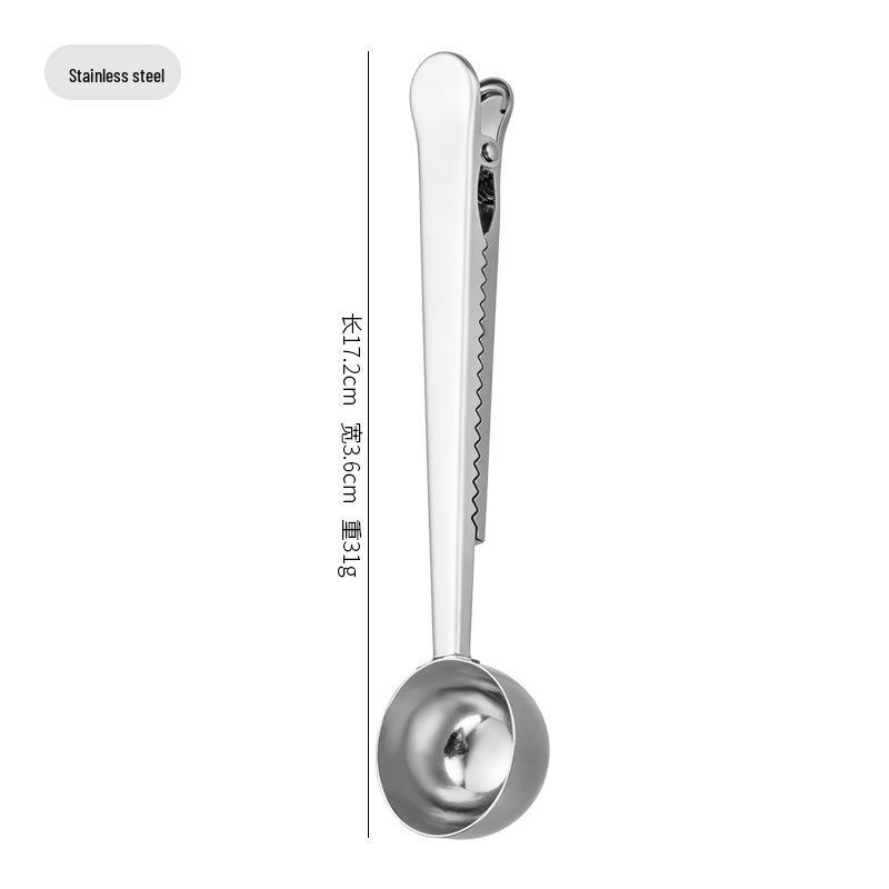 Stainless Steel Multi-Functional Clip Spoon for Snacks, Tea Bags, Milk Powder, and Coffee