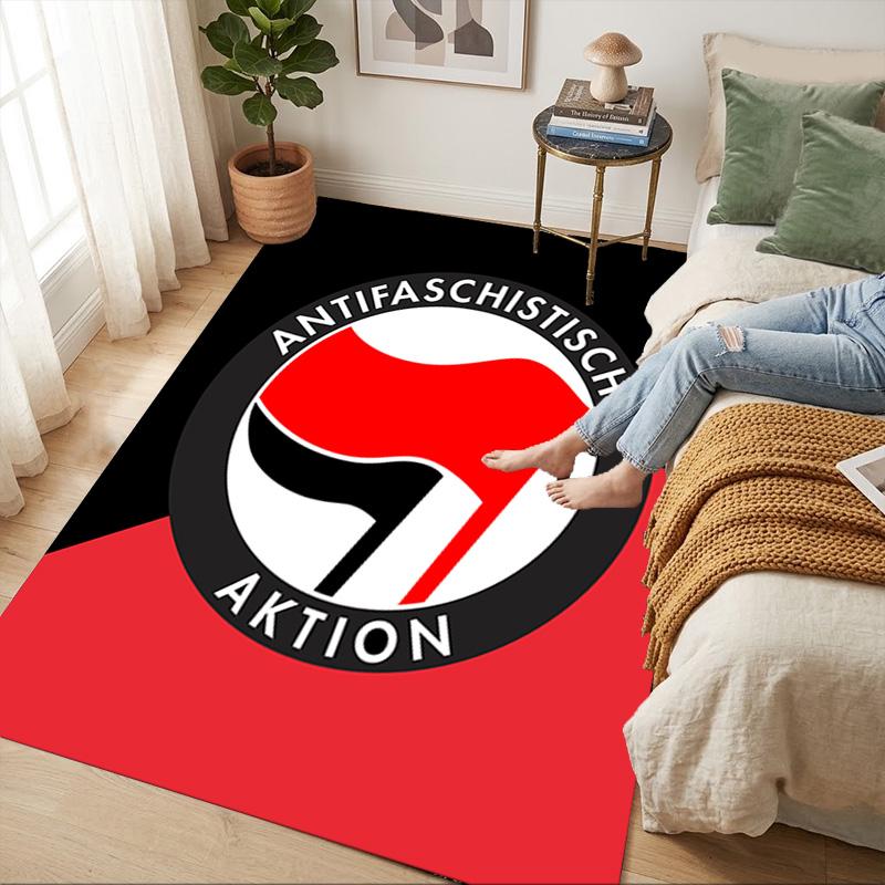 Antifaschistische Aktion Wohnzimmer Rutschfester Teppich Weicher Teppich Für Schlafzimmer Spielzimmer Sofaecke Büro Heimdekoration Fußmatte Weihnachtsgeschenk C9261072