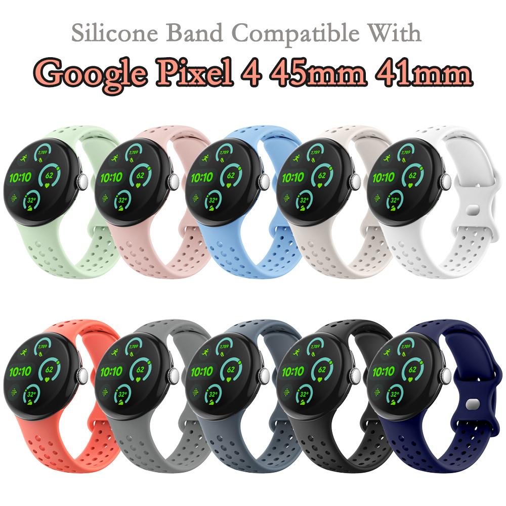 Band for Google Pixel 4 41 45mm Sport Breathable Silicone Wristband for Pixel 4 3 2 1 41mm 4 3 45mm Universal Men Women Strap