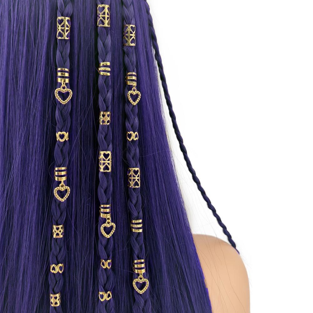 45pcs Hair Braiding Hollow Out Hair Ring Dread Locks Hair Braid Tubes Gold Dreadlocks Beads  Decor