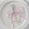 Fashionable Faux Pearls Bowtie Charm Stylish Bowknot Ribbon Keychain Bag Ornament Jewelry for Purses and Accessories