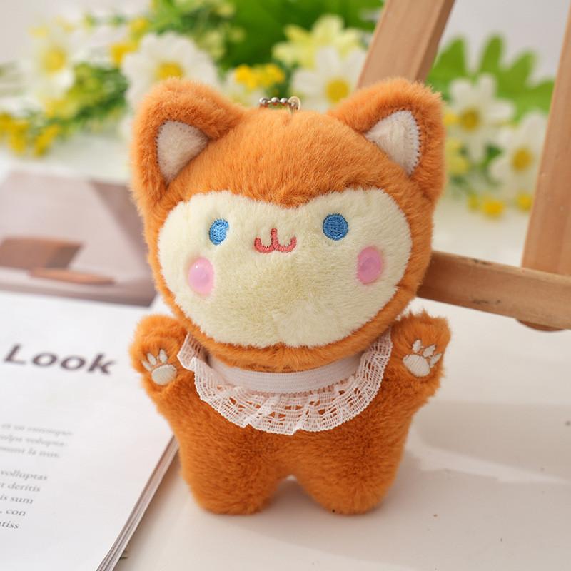 Charming New Fluffy Lace Fox Plush Keychain Adorable And Soft Stuffed Animal