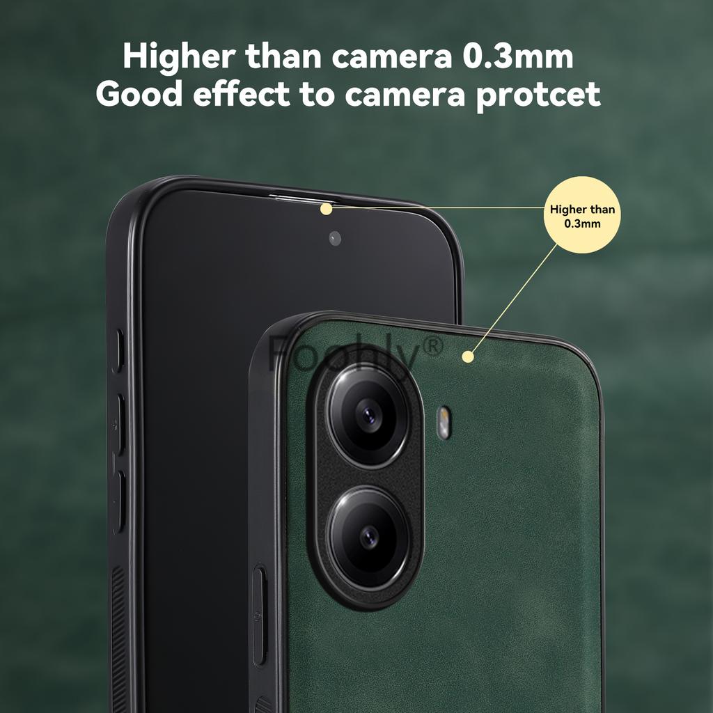 Nubuck Leather Shockproof Magnetic Case for Xiaomi Poco F7 5G Protective Cover Back Shell Coque Funda