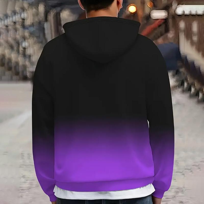 Felpe con Cappuccio da Uomo Autunno Inverno Stampa Lettere Stampa Digitale 3D Colore Degradé Felpe Casual da Uomo
