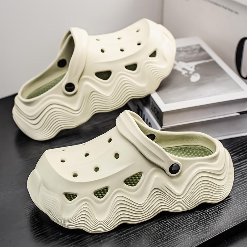 Fashion Thick Bottom Sandals Men Women Black White Slippers Outdoor Fashion Pearl Luxurious Diamond DIY Garden Sandals Clogs Water Shoes