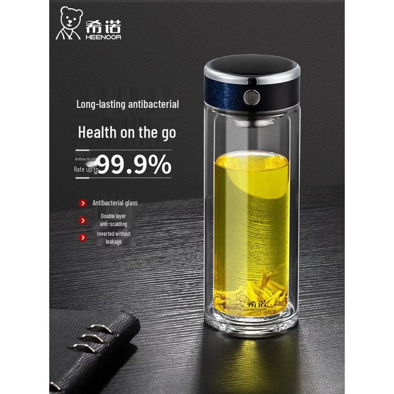 Heenoor Double-Layer Antibacterial Insulated Glass Cup