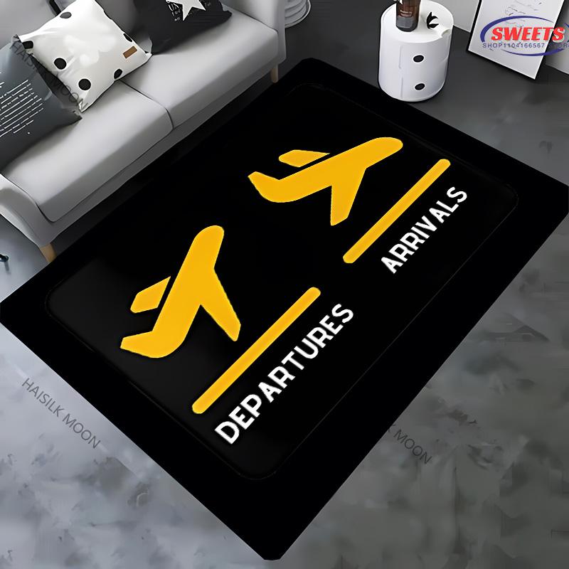 Aircraft Theme Airstrip Airport Carpet New Release! Rug for Living Rooms Bedrooms, Office Areas, Durable Machines Washable Mats