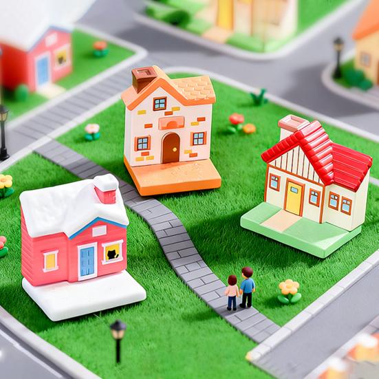 Miniature Garden Ornaments, Resin Fairy Tale House Shape, Outdoor Decor for Patio Gardens DIY Landscape Accessories
