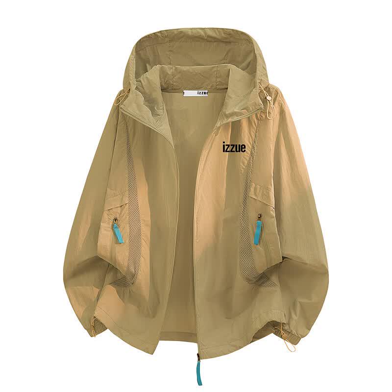 Izzue It Men's UPF50+ Ice Silk Quick-Dry Hooded Sun Protection Jacket