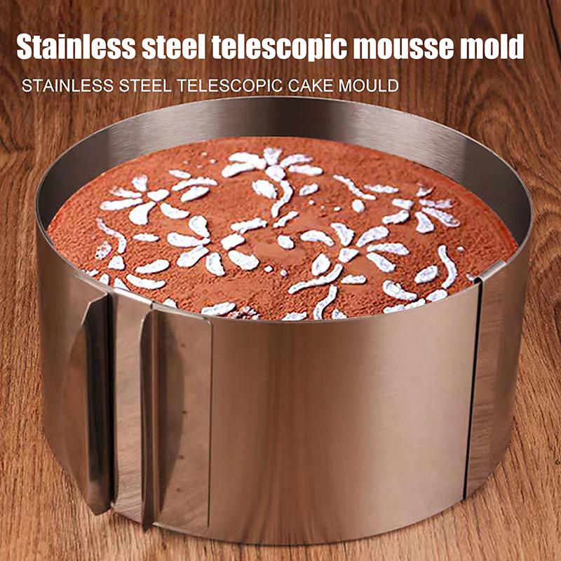 Stainless Steel 6-8Cm Adjustable Telescopic Mousse Ring Circle Mold Rustproof With Scale Round Cake Rings Reusable Baking Tool