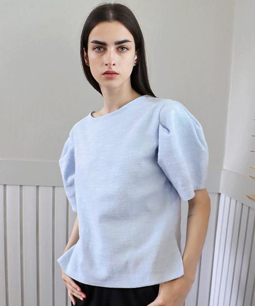Demi Gnimonic Jacquard Puff Sky Blue T-Shirt_ Jacquard Puff Sky Blue Ts Sky Blue/Free