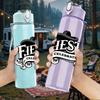 1PC Fiesta Vintage Badge Logo Print 750ml Color Plastic Sports Water Bottle Leakproof Flip Straw Lid Suitable for Sports Office Home Use