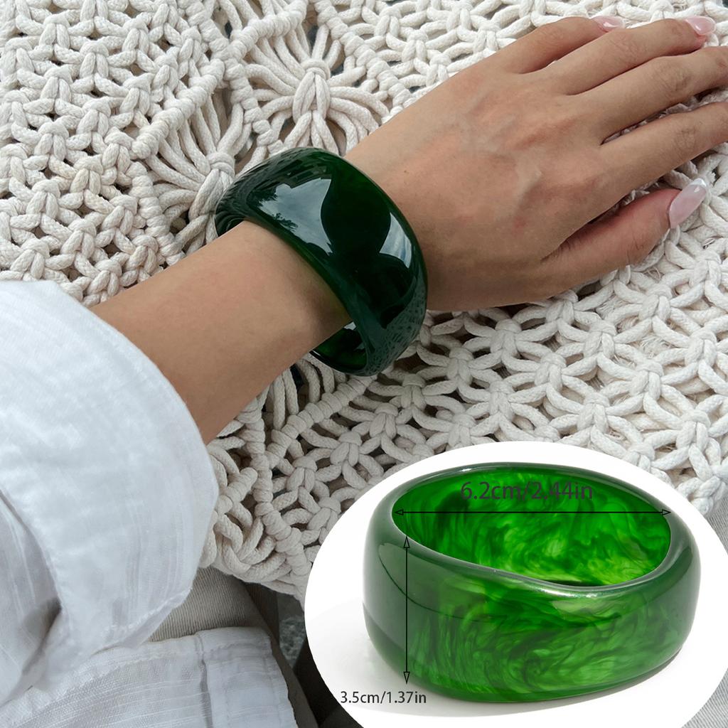 Fashion Irregular Amber Smudged Acrylic Bracelet, Exaggerated Geometric Glossy Resin Bracelet