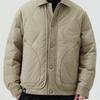 Herren Winter/Herbst Leichte Jacke im Hemdstil mit Daunenfüllung (weiße Entendaune), Neuer lockerer Schnitt, Große Größen Arbeitskleidung.