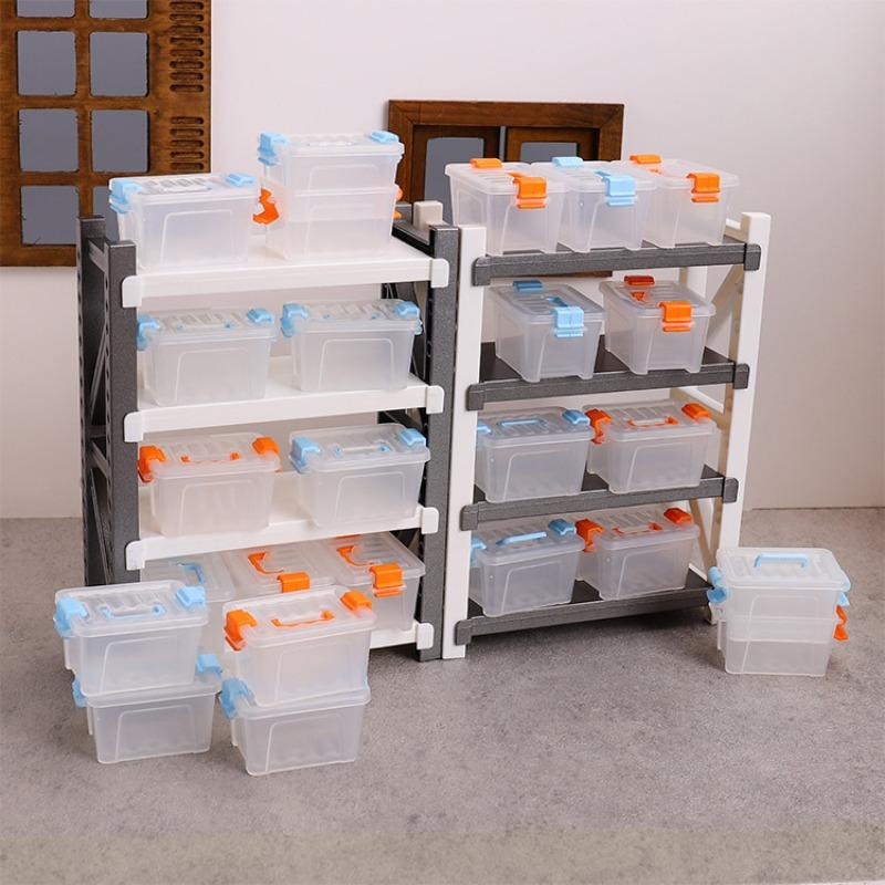 Dollhouse 5/10Pcs Home Home Decoration Dollhouse Mini Storage Box Clear Toolbox Model Dolls House Micro Scene Decor Props