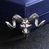Retro Ram Skull Brooch Polished Alloy Metal Unique Gothic Punk Style for Party Wear Fashion Jewelry Accessory for Teens