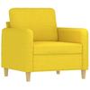 4 Piece Sofa Set with Cushions Light Yellow Fabric