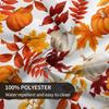 Fall Round Tablecloth 60 Inch Thanksgiving Harvest Autumn Pumpkin Fallen Leaves Maple Leaf Print Decorative Table Cloth Holiday Decorations Seasonal