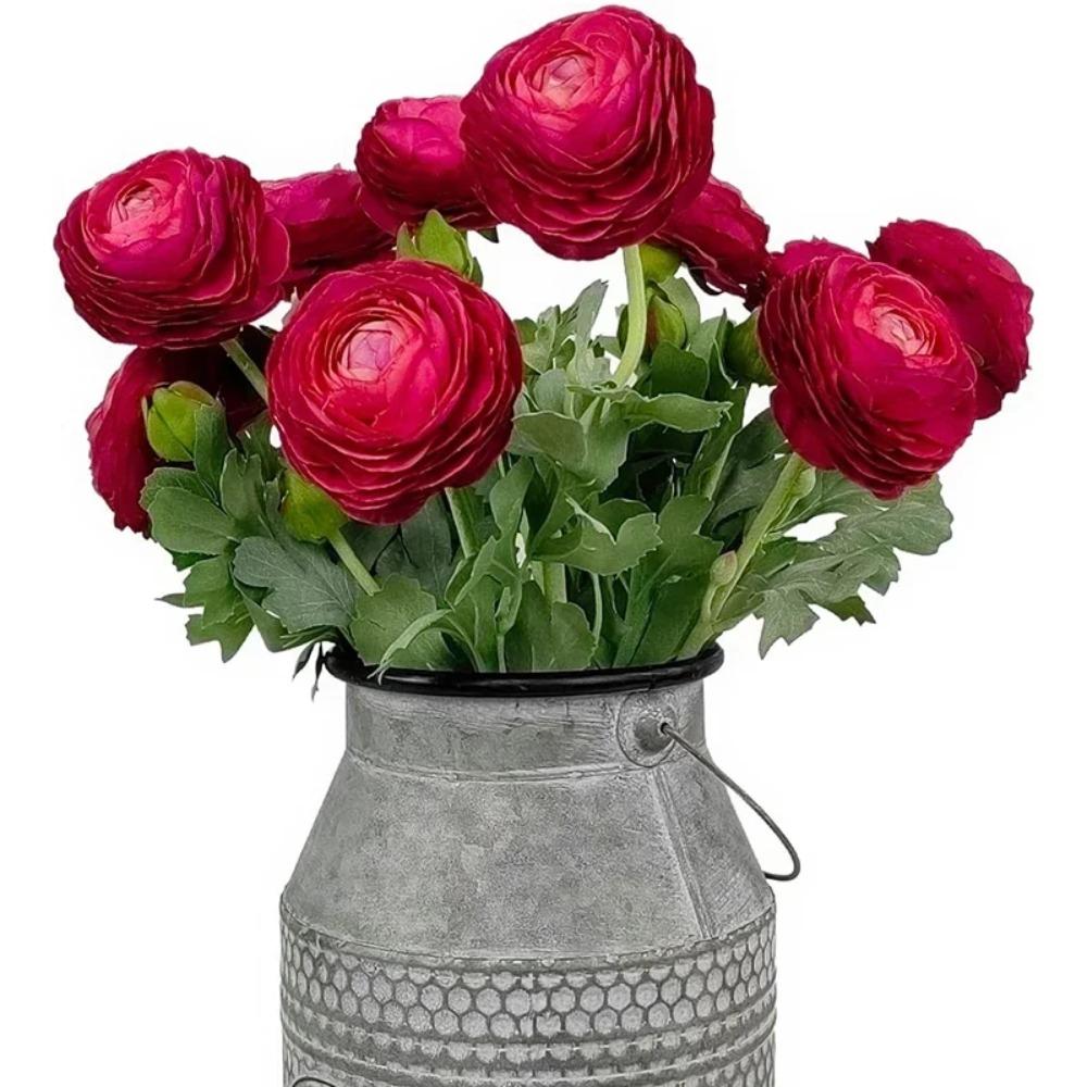 Künstliche Blumen mit Echt-Touch Ranunculus Blumen Seiden-Ranunculus Blumen 10er Pack