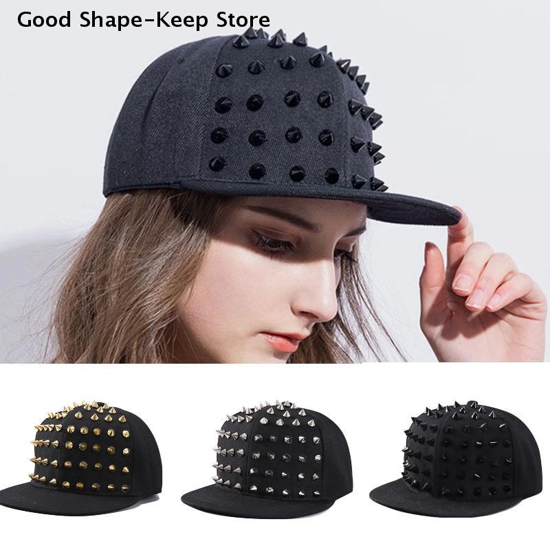 Men And Women's Rivet Flat Hat Punk Rock Hip Hop Stud Baseball Caps Y2K Outdoor Personalized Hat Rivet duckbill cap