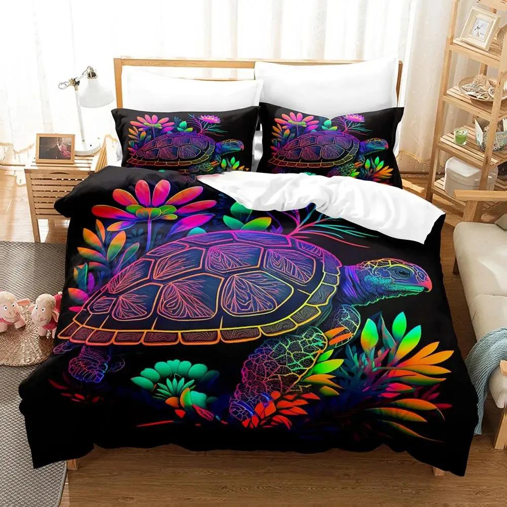 Schildkröten der Welt Erwachsene Jungen Anime Bettbezug Set Einzelbett Doppelbett Full Queen King Size Bettdeckenbezug Kissenbezug
