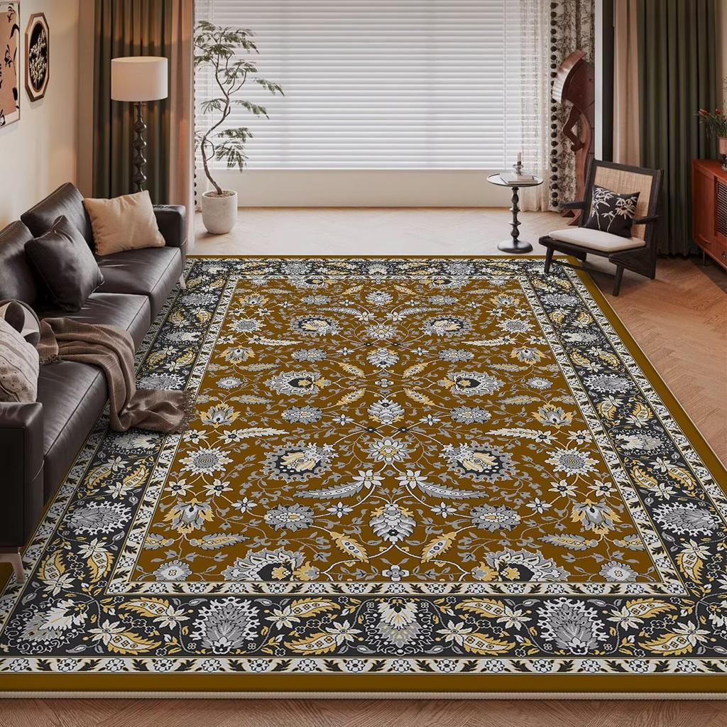 Bohemia Golden Deluxe Living Room Rugs Decoration Bedroom Anti Slip Floor Mats Large Area Carpet Lounge Rug Persian Mat Washable