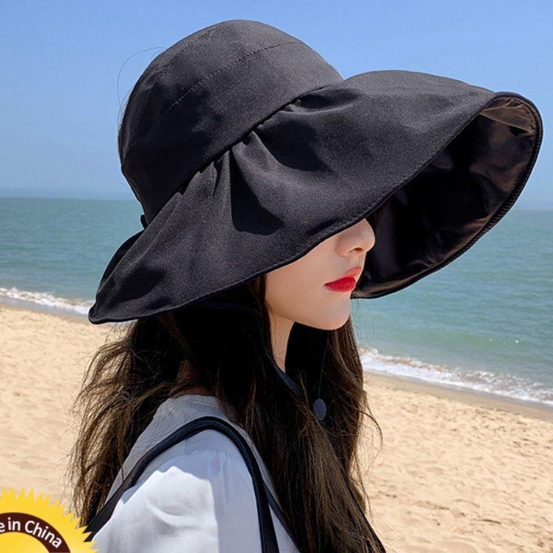 Four seasons sun hat empty top Internet celebrity outdoor vinyl summer sun hat UV protection breathable big brim sun hat