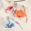 Beads Floral Key Chain Cartoon Butterfly Orchid Pendant Lovely Flower Keychain Girl