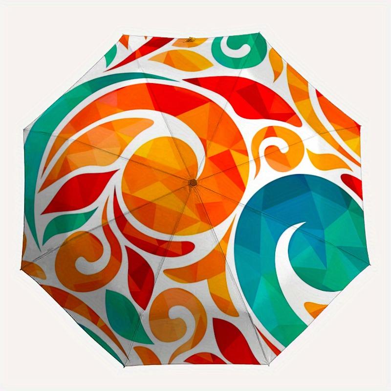 

1pc Abstract Artwork Automatic Open, Sturdy Iron Frame, Compact Folding Design, All-Season Portable Umbrella for Women & Men yy250801112