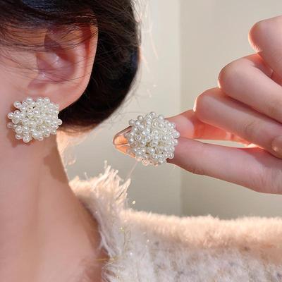 Elegante Perlen-Blumen-Feuerwerk-Ohrringe – Vielseitiger Luxus für Damen