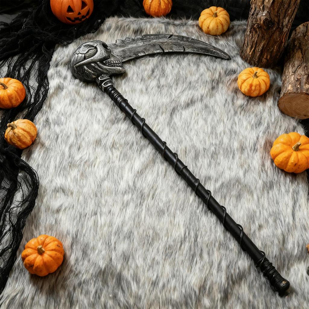Halloween Ghostfestival Weapons And Weapons Rattan Death Sickle Toys Props Plastic Party Decoration Three-pronged Scepter