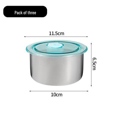 3-Pack 304 Stainless Steel Food Containers with Lids