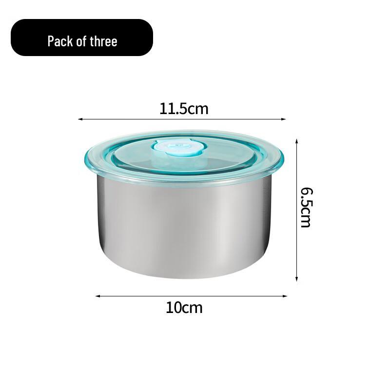 3-Pack 304 Stainless Steel Food Containers with Lids