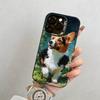Oil Painting of a Dog Phone Case For iPhone 17,16,15,14,13,12,11 Plus,Pro Max,XS,Colored Silver Plated Inside Cover