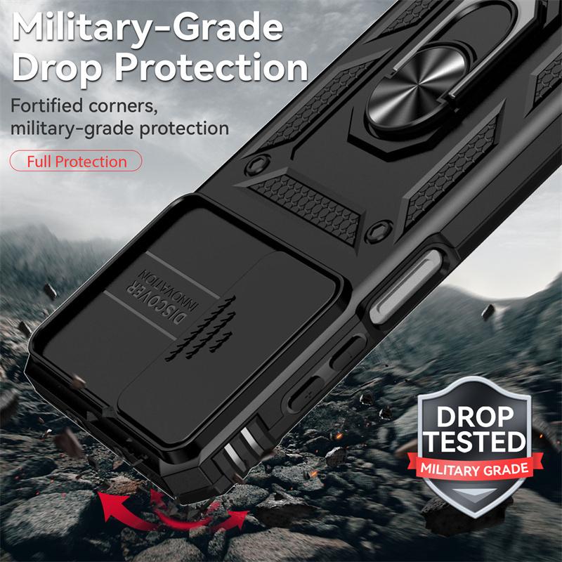 For Motorola G52 G82 Case Shockproof Armor Slide Camera Protect Funda For Moto G52 G82 G 52 82 Magnetic Holder Ring Back Cover