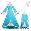 Galaxy Movie Rosalina Super Cosplay Costume Princess Peach Elegant Blue Dress for Women Halloween Carnival New Rosalina Uniform