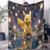 AnimePikachuThemed Soft Flannel Blanket For Office Travel Comfort Leisure Camp Multifunctional Universal Blanket Fan Gift