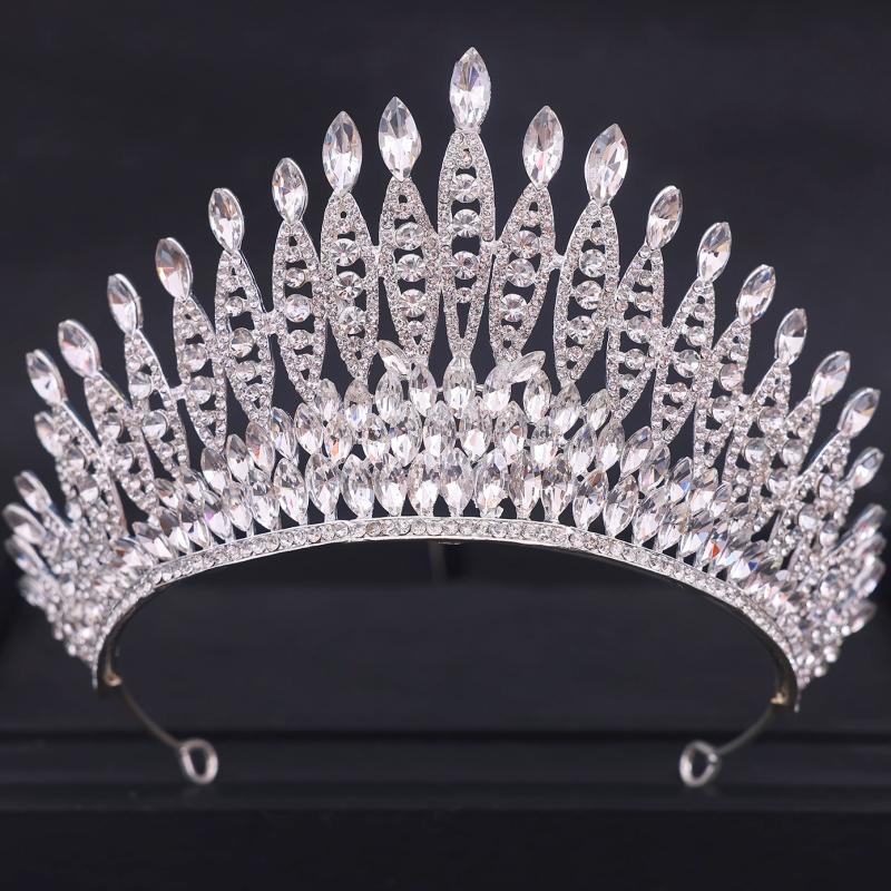 Barockkristalltiaror och kronor Strass Studentdiadem Krona Tiara För Kvinnor Bröllopshåraccessoarer Smyckeskrona