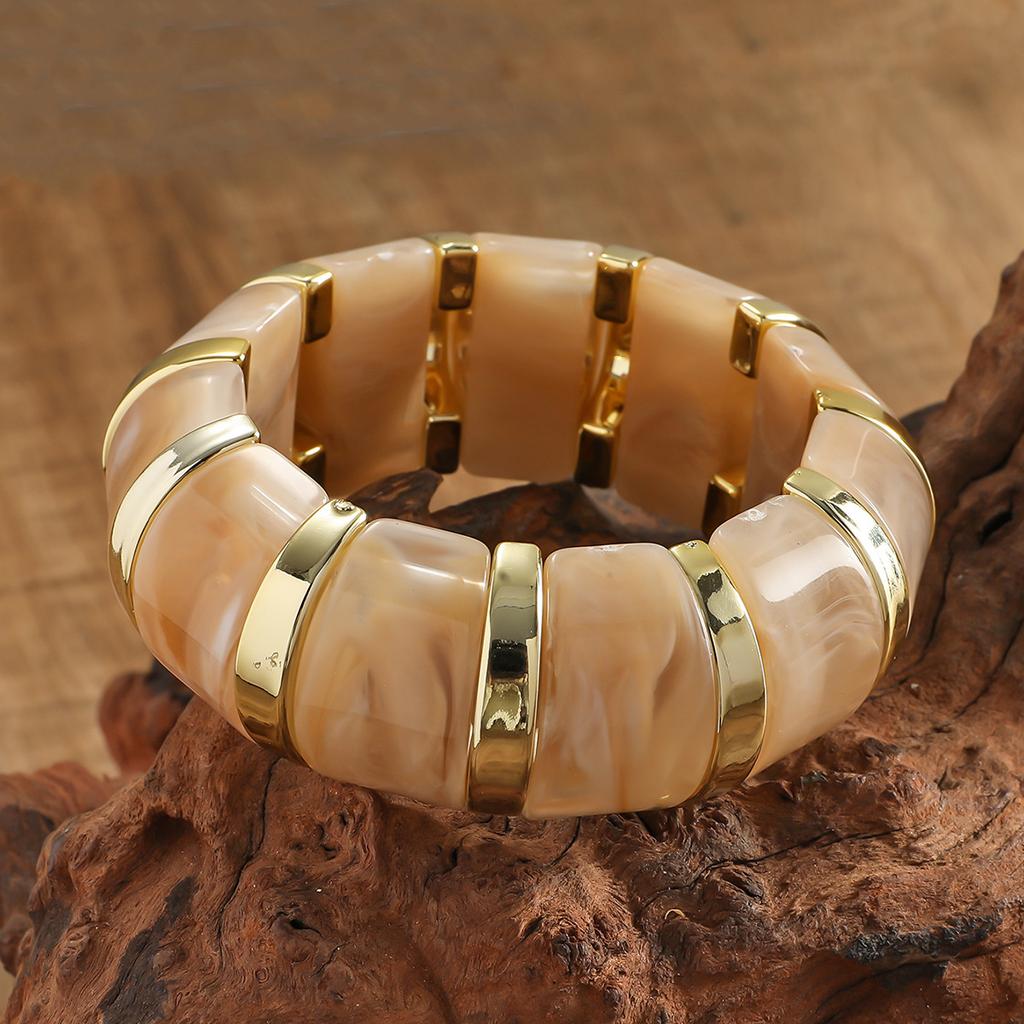 New Rendering Acrylic Elastic Rope Bracelet Minimalist Maillard Temperament Bangle High End Retro Exaggerated Jewelry For Women