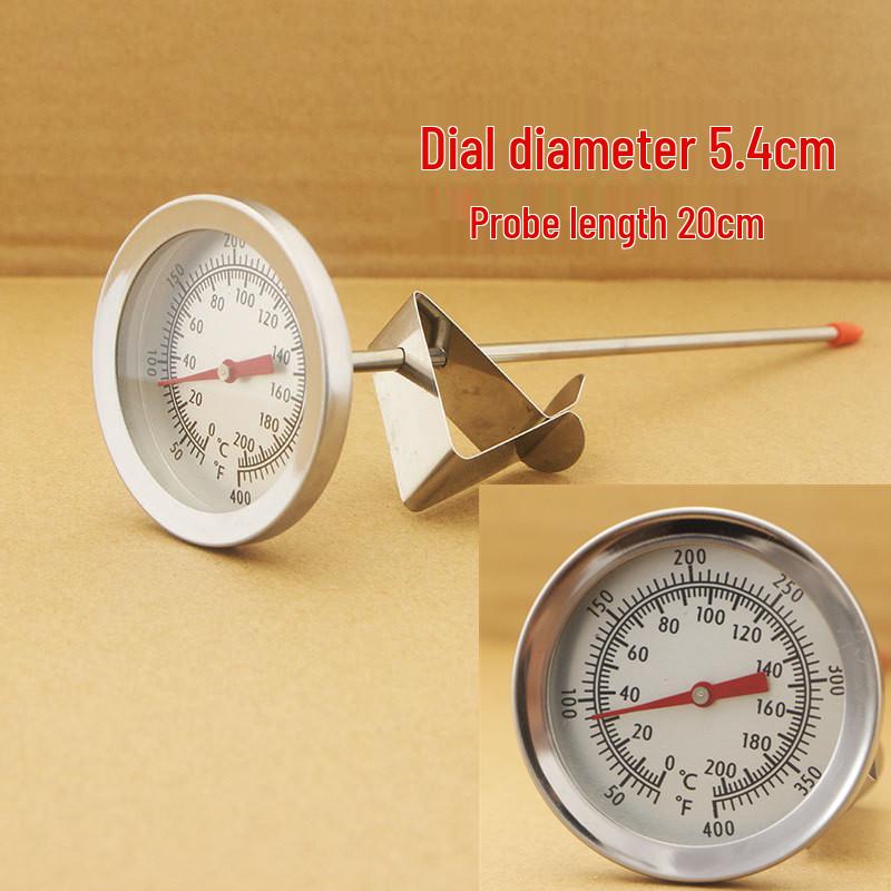 Stainless Steel Dial Thermometer for Deep Fryers and High Temp Cooking