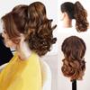 Synthetic Short Layered Fluffy Thick Wavy Claw Ponytail Extension Drawstring Ponytail Wig For Women Wear