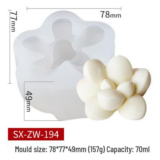 Mi Song Succulent Candle & Soap Silicone Mold for DIY Aromatherapy & Epoxy Crafts